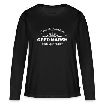 OBED MARSH fishery logo - Innsmouth - T-shirt manches longues Premium bio Femme - noir - Devant - Julia (174cm)