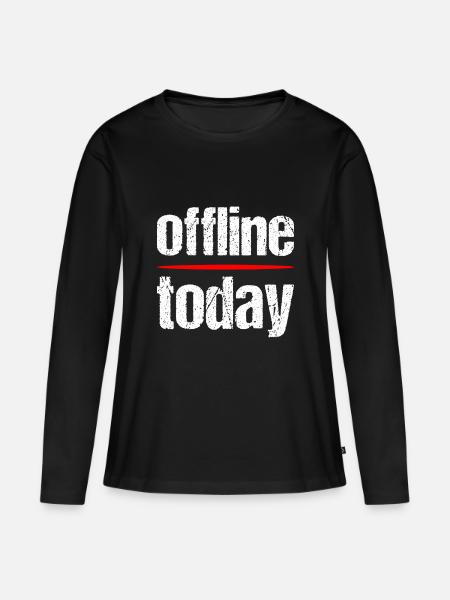 Offline Today No Internet - Frauen Premium Bio Langarmshirt - Schwarz