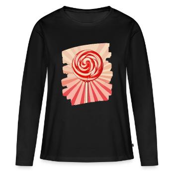 Sucette sucette bonbons bonbons - T-shirt manches longues Premium bio Femme - noir - Devant - Julia (174cm)