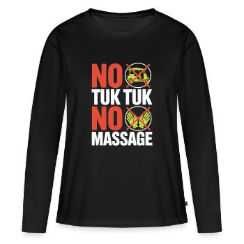 No Tuk Tuk No Massage Thailand Bali Backpacker - T-shirt manches longues Premium bio Femme - noir - Devant - Julia (174cm)