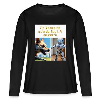 Ami I.A - Frauen Premium Bio Langarmshirt - Schwarz - Vorne - Julia (174cm)
