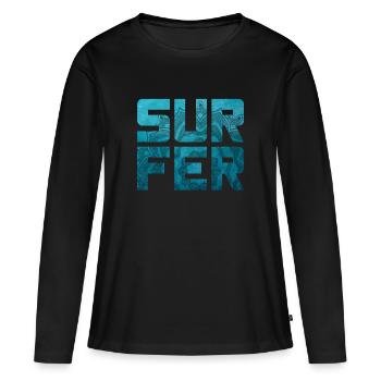 Surfer Mandala Camp Water Sports Beach Leisure - Women's Premium Organic Long Sleeve Shirt - black - Front - Julia (174cm)