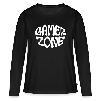 GAMER ZONE - Frauen Premium Bio Langarmshirt - Schwarz - Vorne - Julia (174cm)