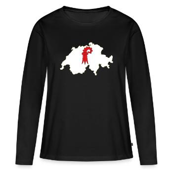 Bâle-Campagne, Suisse - T-shirt manches longues Premium bio Femme - noir - Devant - Julia (174cm)