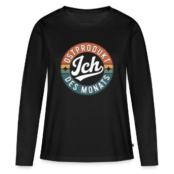 Ostalgie GDR Allemagne de l’Est Allemagne de l’Est Idée cadeau - T-shirt manches longues Premium bio Femme - noir - Devant - Julia (174cm)