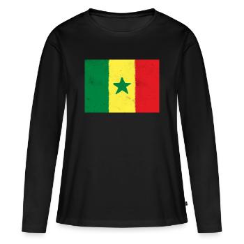 Drapeau du Sénégal - T-shirt manches longues Premium bio Femme - noir - Devant - Julia (174cm)