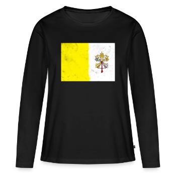Drapeau du Vatican - T-shirt manches longues Premium bio Femme - noir - Devant - Julia (174cm)