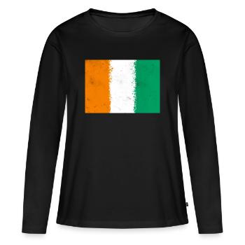 Drapeau de la Côte d’Ivoire - T-shirt manches longues Premium bio Femme - noir - Devant - Julia (174cm)