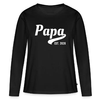 Papa established 2026 - Women's Premium Organic Long Sleeve Shirt - black - Front - Julia (174cm)