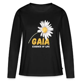 Earth’s spirit - T-shirt manches longues Premium bio Femme - noir - Devant - Julia (174cm)