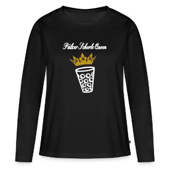 Schorle Queen Becher - Frauen Premium Bio Langarmshirt - Schwarz - Vorne - Julia (174cm)