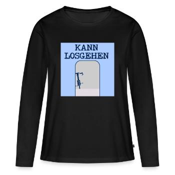 FAHRRAD TOR RADFAHREN - Frauen Premium Bio Langarmshirt - Schwarz - Vorne - Julia (174cm)