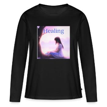 Guérison en cours – Quiet Strength Editi - T-shirt manches longues Premium bio Femme - noir - Devant - Julia (174cm)