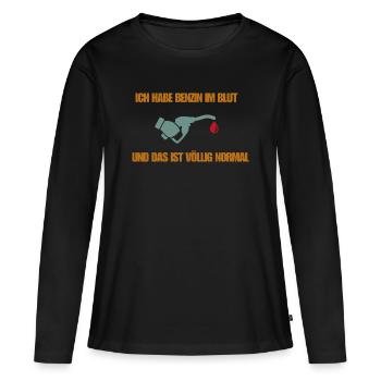 De l’essence dans le sang - T-shirt manches longues Premium bio Femme - noir - Devant - Julia (174cm)