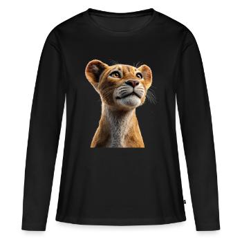Lionne Lionne Maman Lionne Lionnes Maman Lions sauvages - T-shirt manches longues Premium bio Femme - noir - Devant - Julia (174cm)