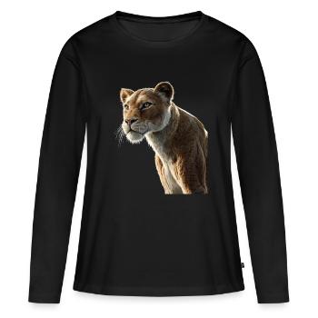 Lionne Lionne Maman Lionne Lionnes Maman Lions sauvages - T-shirt manches longues Premium bio Femme - noir - Devant - Julia (174cm)