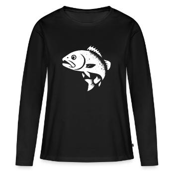Sandre et perche - T-shirt manches longues Premium bio Femme - noir - Devant - Julia (174cm)