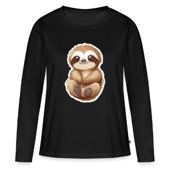 Paresse - T-shirt manches longues Premium bio Femme - noir - Devant - Julia (174cm)