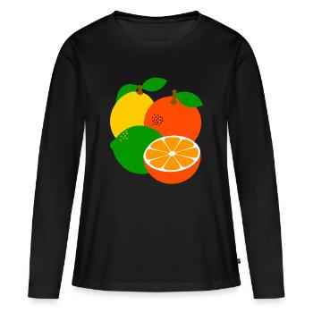 Fruit - T-shirt manches longues Premium bio Femme - noir - Devant - Julia (174cm)