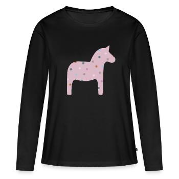 Dala Horse Dots Dots Scandinavian Decoration Scandinavian - Women's Premium Organic Long Sleeve Shirt - black - Front - Julia (174cm)