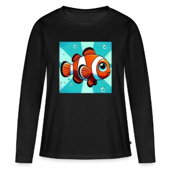 Clownfisch - Frauen Premium Bio Langarmshirt - Schwarz - Vorne - Julia (174cm)