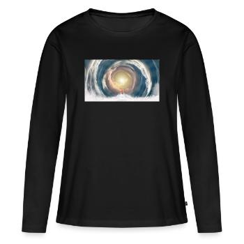 Himmlischer Lichtstrahl - Frauen Premium Bio Langarmshirt - Schwarz - Vorne - Julia (174cm)