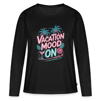 Ambiance de vacances sur le festival d’été Travel Club vacances - T-shirt manches longues Premium bio Femme - noir - Devant - Julia (174cm)