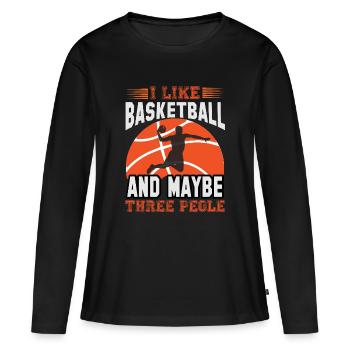 J’aime le basket-ball et peut-être trois personnes - T-shirt manches longues Premium bio Femme - noir - Devant - Julia (174cm)