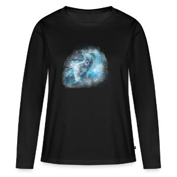 Der Eis Fuchs - Frauen Premium Bio Langarmshirt - Schwarz - Vorne - Julia (174cm)