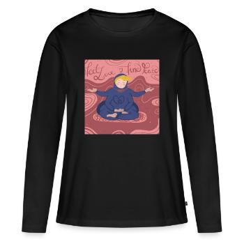 Feel love - Women's Premium Organic Long Sleeve Shirt - black - Front - Julia (174cm)