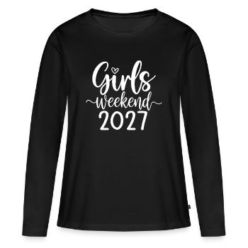 Girls Weekend 2027 lettering - Women's Premium Organic Long Sleeve Shirt - black - Front - Julia (174cm)