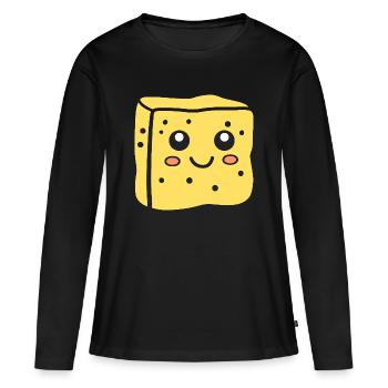 Spongeface Adorable Illustration éponge - T-shirt manches longues Premium bio Femme - noir - Devant - Julia (174cm)