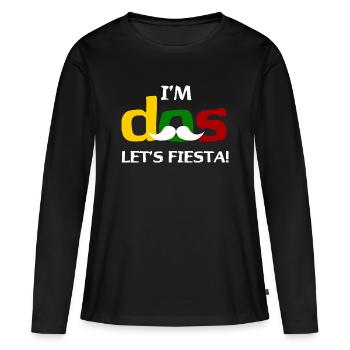 Je suis Dos Let’s Fiesta - T-shirt manches longues Premium bio Femme - noir - Devant - Julia (174cm)