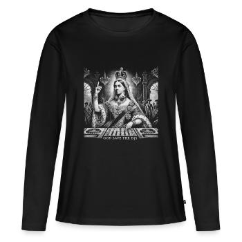 God Save the DJs Design vintage mixage musique - T-shirt manches longues Premium bio Femme - noir - Devant - Julia (174cm)