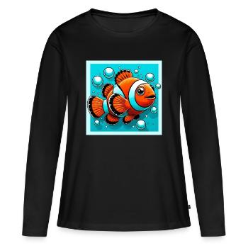 Clownfisch - Frauen Premium Bio Langarmshirt - Schwarz - Vorne - Julia (174cm)