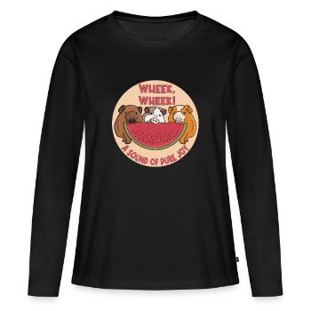 Ouf, ouf ! Un son de pure joie - T-shirt manches longues Premium bio Femme - noir - Devant - Julia (174cm)