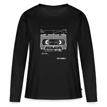 Illustration d'une cassette VHS rétro - T-shirt manches longues Premium bio Femme - noir - Devant - Julia (174cm)