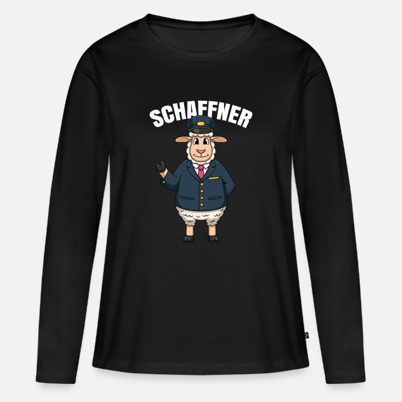 Sheep Rail Driver Controller Sheep Conductor - Women's Premium Organic Long Sleeve Shirt - black