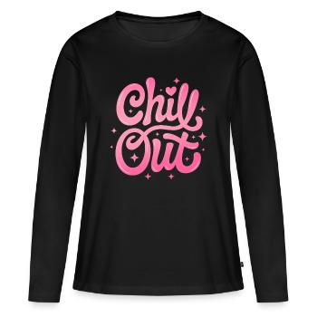 Se détendre - T-shirt manches longues Premium bio Femme - noir - Devant - Julia (174cm)
