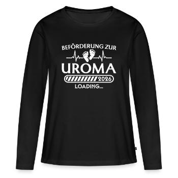 Beförderung zur Uroma 2026 loading - Frauen Premium Bio Langarmshirt - Schwarz - Vorne - Julia (174cm)