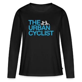 Le cycliste urbain - T-shirt manches longues Premium bio Femme - noir - Devant - Julia (174cm)
