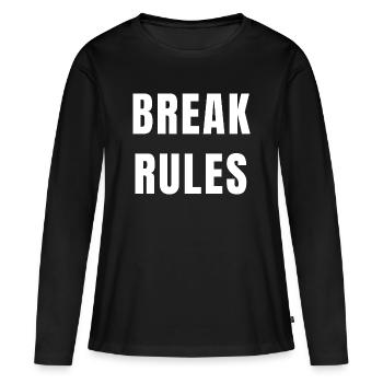 Enfreindre les règles Motivation État d’ Ambition Pouvoir - T-shirt manches longues Premium bio Femme - noir - Devant - Julia (174cm)