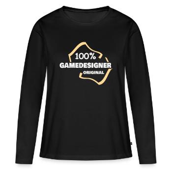 Profession Concepteur de jeux - T-shirt manches longues Premium bio Femme - noir - Devant - Julia (174cm)