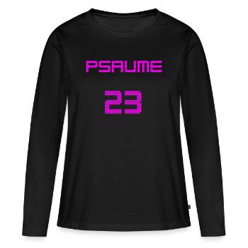 Digitales Design Digitales PSALM 23 - Frauen Premium Bio Langarmshirt - Schwarz - Vorne - Julia (174cm)