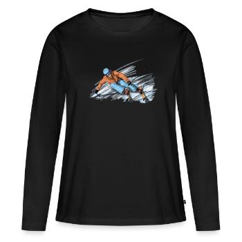 Abfahrt - Frauen Premium Bio Langarmshirt - Schwarz - Vorne - Julia (174cm)