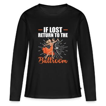 Retour à l’école de danse de salon - T-shirt manches longues Premium bio Femme - noir - Devant - Julia (174cm)