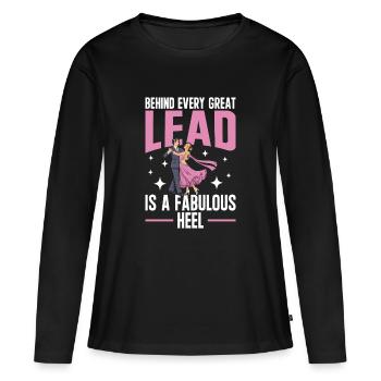Danse de salon Valse Danse Tango - T-shirt manches longues Premium bio Femme - noir - Devant - Julia (174cm)