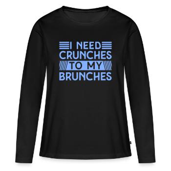 Fitness Motivation Bodybuilder J’ai besoin de crunches - T-shirt manches longues Premium bio Femme - noir - Devant - Julia (174cm)