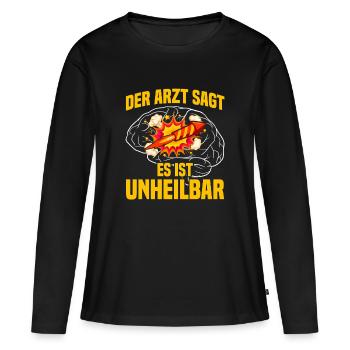 Incurable : Pyrotechniciens, feux d’artifice, feux d’artifice - T-shirt manches longues Premium bio Femme - noir - Devant - Julia (174cm)