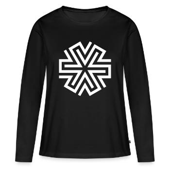 FLOCON DE NEIGE - T-shirt manches longues Premium bio Femme - noir - Devant - Julia (174cm)
